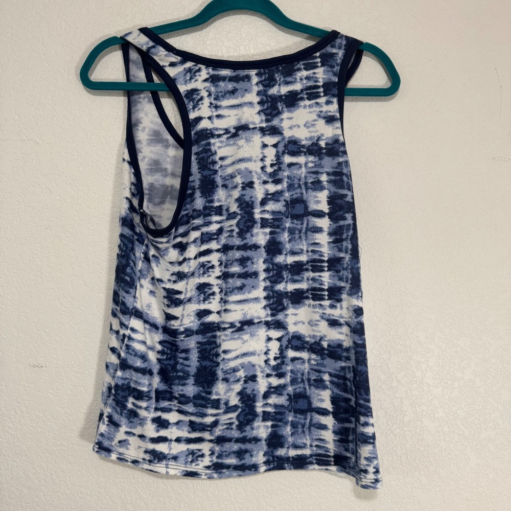 Lucky Brand Tie Dye Tank Top Women M Blue White Sleeveless Casual Summer - Picture 3 of 3